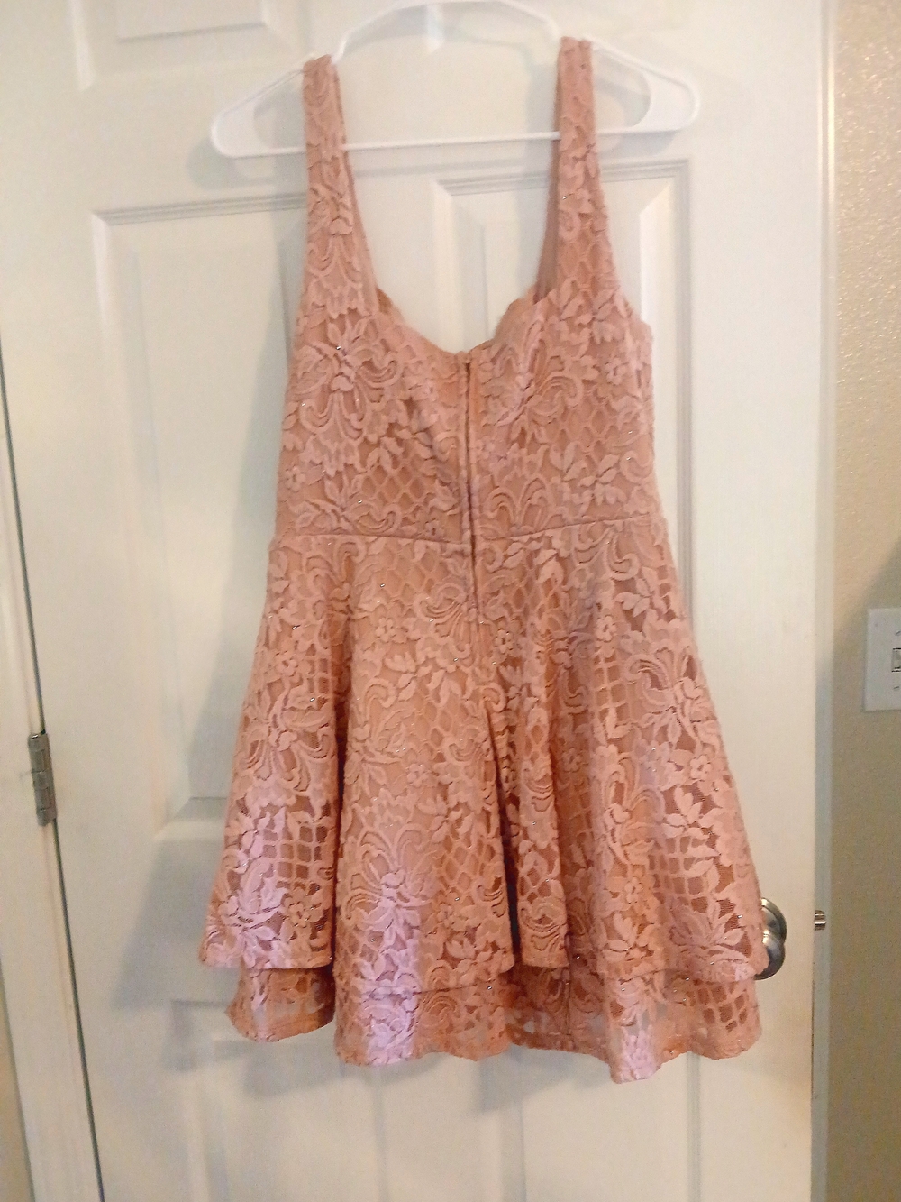 City Studio Blush Lace Cowl-Neck Midi Dress - Picture 2 of 6